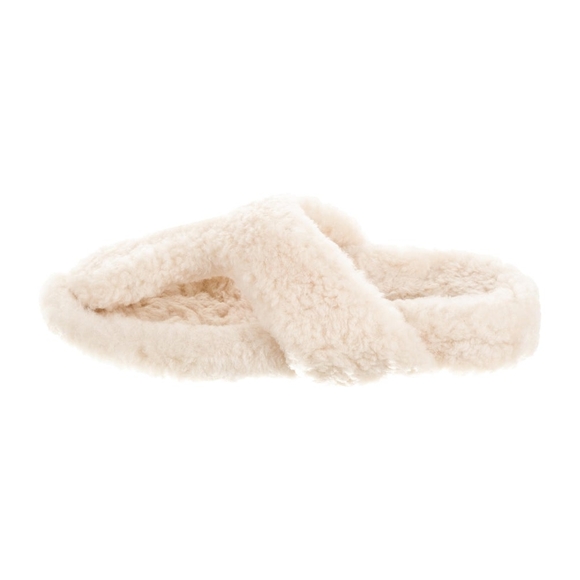 Aquazzura Cream Shearling Slippers - Picture 3 of 5